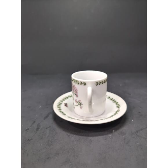 Andrea by Sadek Porcelain Tea Cup and Saucer, Demitasse, Floral Butterfly Design - Picture 4 of 12